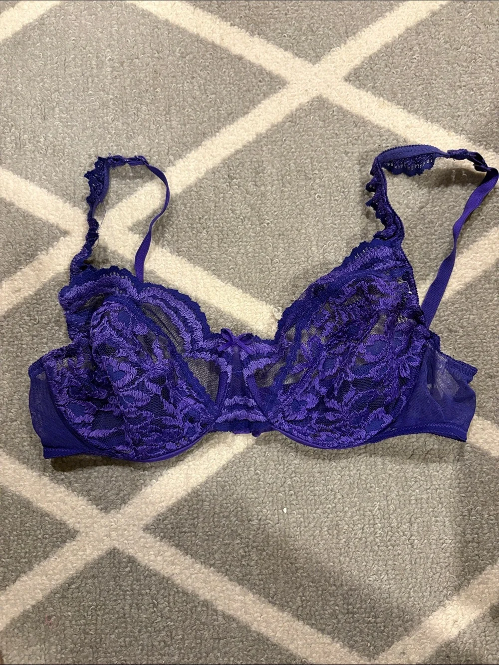 delicates Deep Purple Sheer Lace Underwire Bra